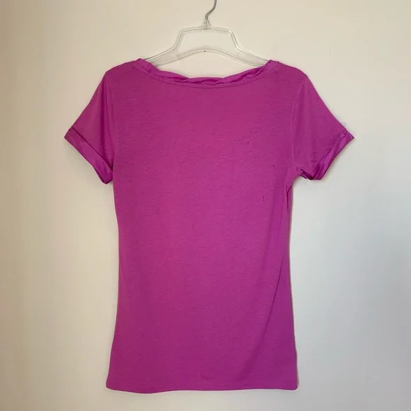 NWT Ann Taylor Loft Fuchsia Tee Shirt Size S - Picture 5 of 8